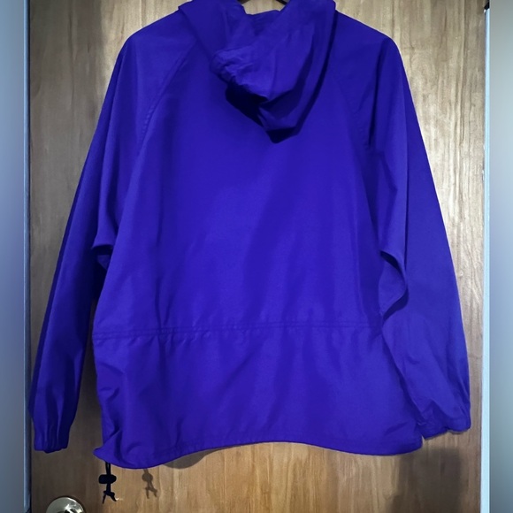 LL Bean Vintage Anorak Jacket Medium Purple Hooded raincoat - Picture 8 of 12